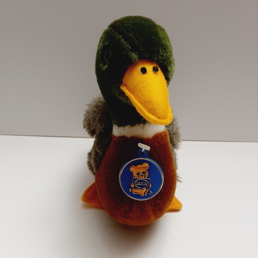 ๐ Vintage 1982 Dakin Mallard Duck Soft Doll Kids Plush Retro Vtg Realistic Toy - Picture 6 of 14